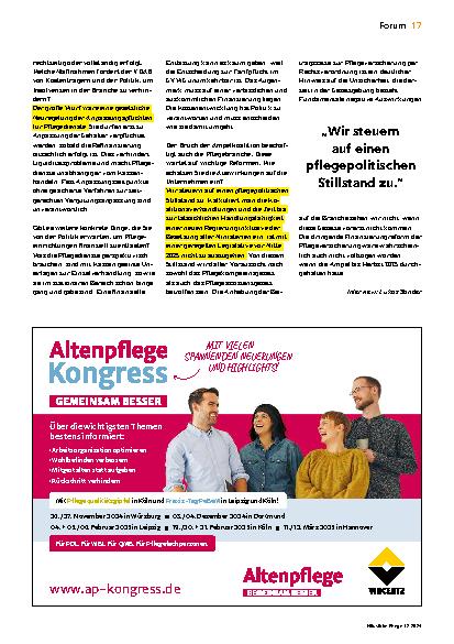 Vorschauseite 2: „Wir brauchen eine gesetzliche Neuregelung.“