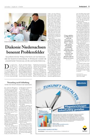 Vorschauseite 1: Diakonie Niedersachsen benennt Problemfelder