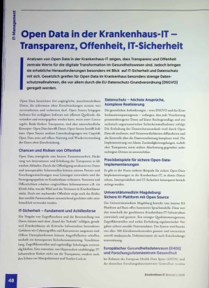 Vorschauseite 1: Open Data in der Krankenhaus-IT - Transparenz, Offenheit, IT-Sicherheit