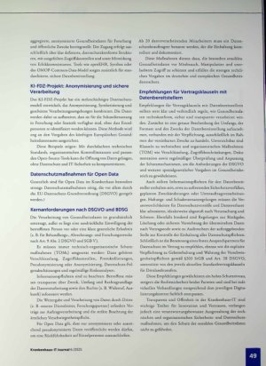 Vorschauseite 2: Open Data in der Krankenhaus-IT - Transparenz, Offenheit, IT-Sicherheit