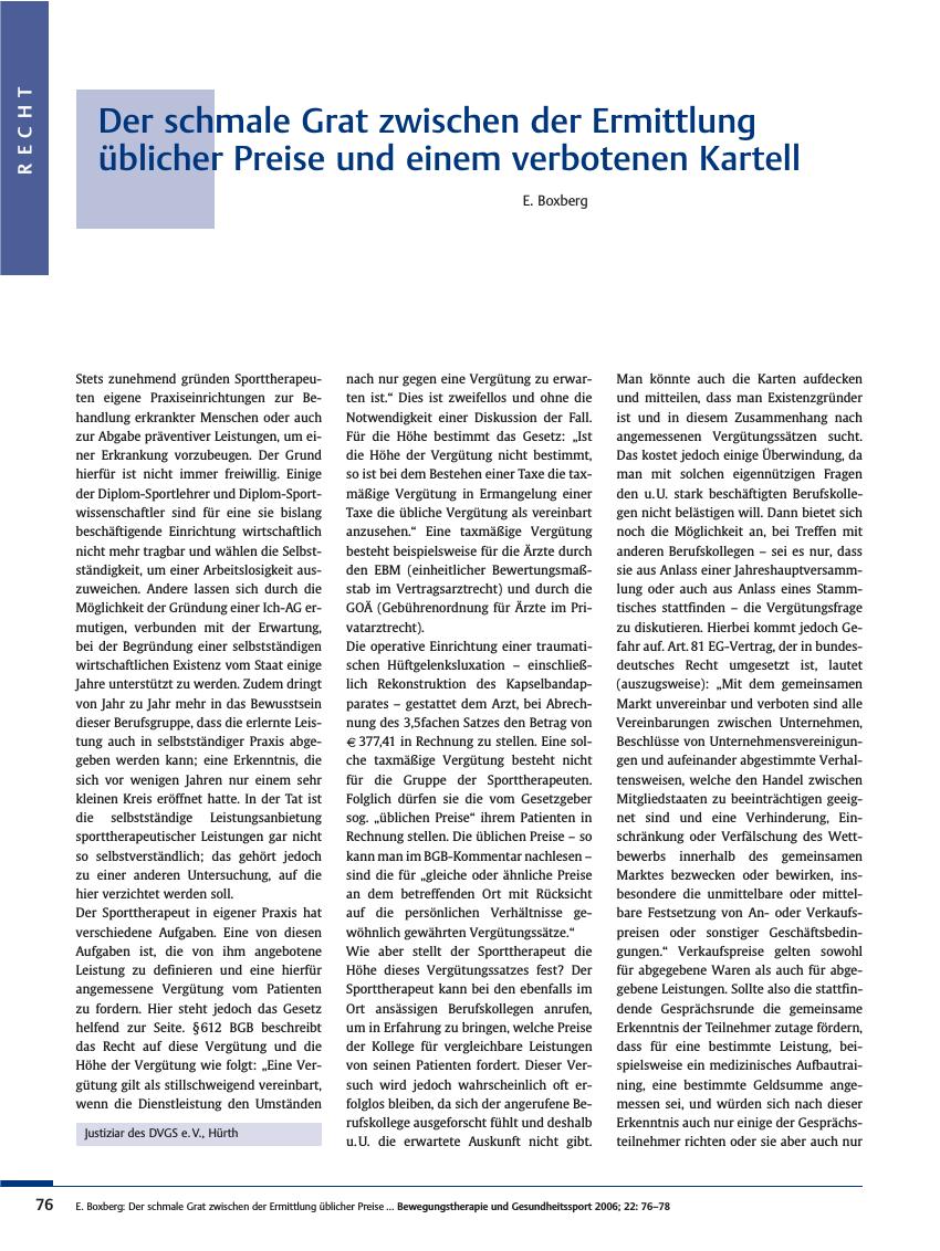 Vorschauseite 1: Der schmale Grat zwischen der Ermittlung üblicher Preise und einem verbotenen Kartell