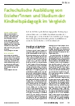 Vorschauseite 1: Fachschulische Ausbildung von Erzieher*innen und Studium der Kindheitspädagogik im Vergleich