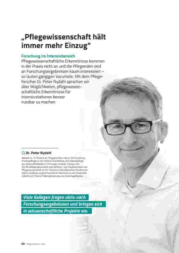 Vorschauseite 1: Pflegewissenschaft hält immer mehr Einzug.