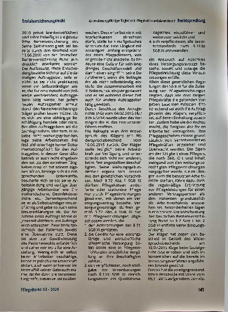 Vorschauseite 5: Zur versicherungspflichtigen Tätigkeit einer Pflegekraft im Bereich der ambulanten Intensivund Beatmungspflege.