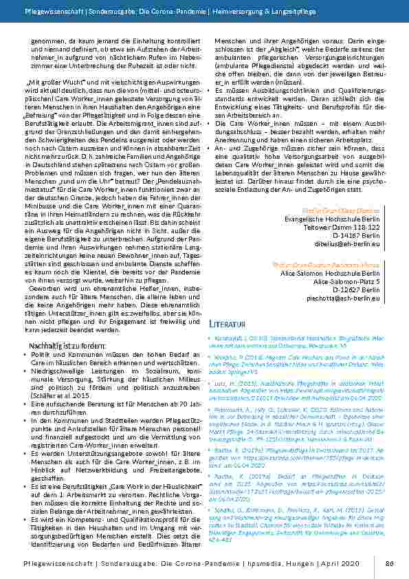Vorschauseite 2: Care Work zu Hause: Die Versorgung von älteren Menschen durch osteuropäische Arbeitsmigrantinnen
