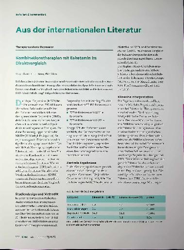 Vorschauseite 1: Kombinationstherapien mit Esketamin im Direktvergleich