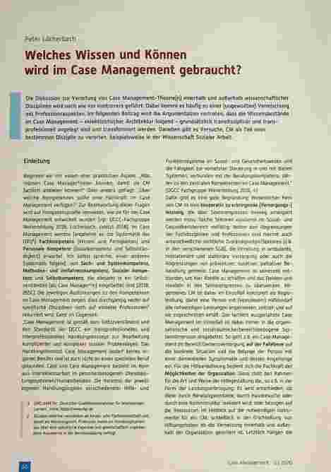 Vorschauseite 1: Welches Wissen und Können wird im Case Management benötigt?