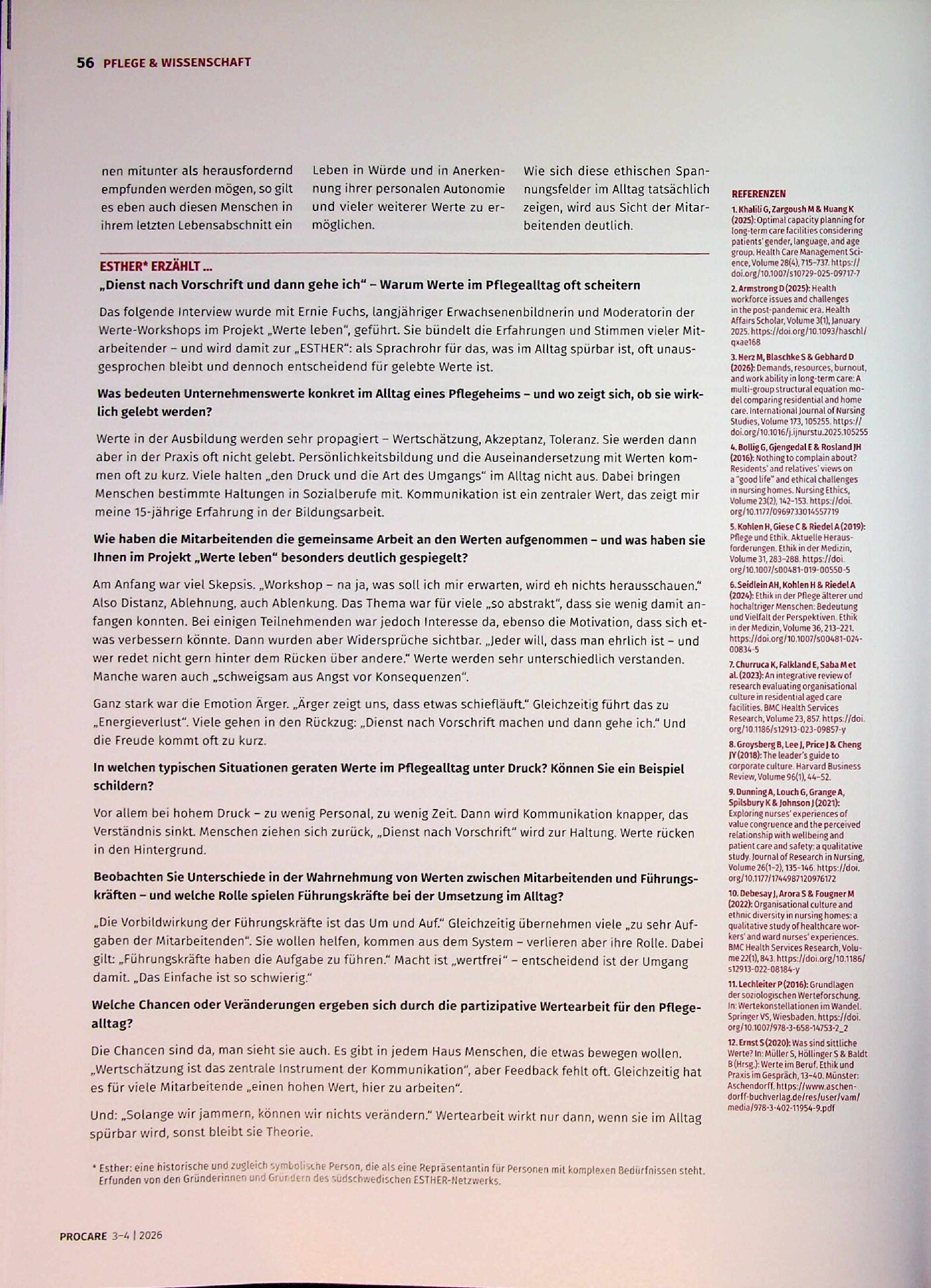 Vorschauseite 4: Werte im Pflegealltag zwischen Anspruch und Realität