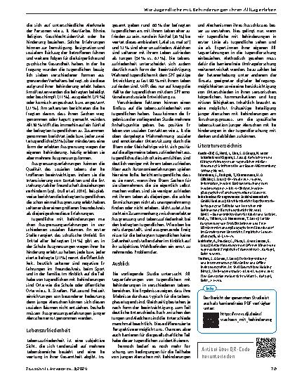 Vorschauseite 4: Wie Jugendliche mit Behinderungen ihren Alltag erleben.