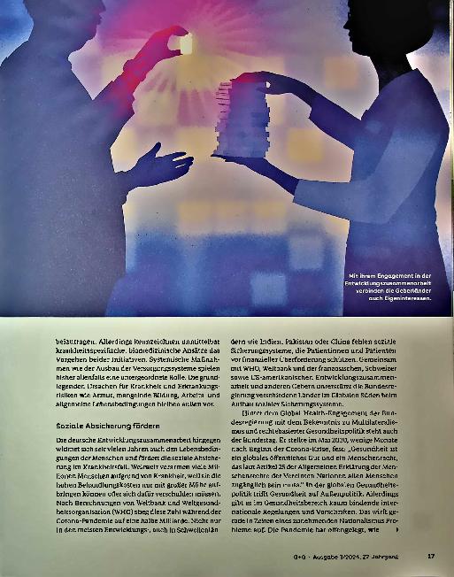 Vorschauseite 2: Globale Gesundheit erfordert die Auseinandersetzung mit Themen wie Umwelt, Handel, Wirtschaft und Menschenrechte,