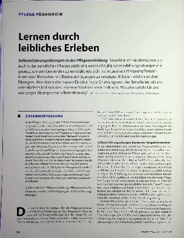 Vorschauseite 1: Lernen durch leibliches Erleben