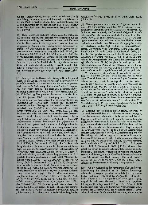Vorschauseite 2: Rechtsprechung Verhältnismäßigkeit einer Information
