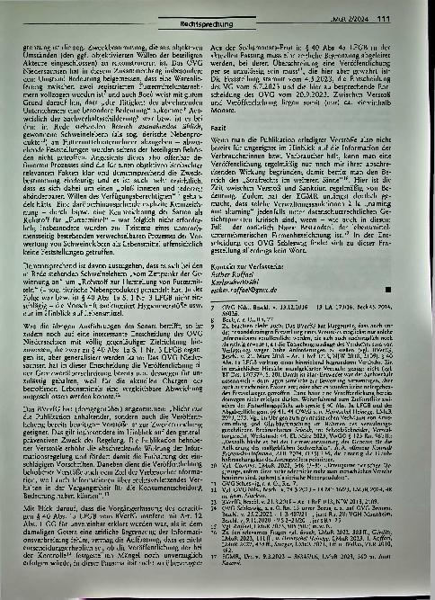 Vorschauseite 5: Rechtsprechung Verhältnismäßigkeit einer Information