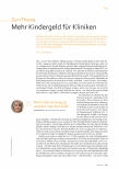 Vorschauseite 1: Mehr Kindergeld für Kliniken