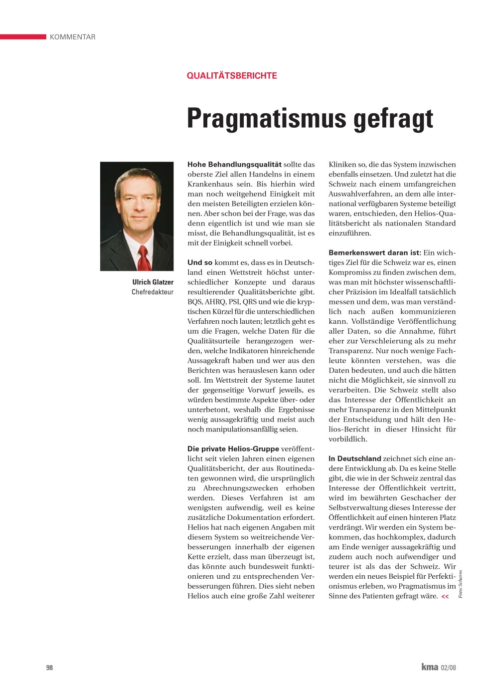 Vorschauseite 1: Pragmatismus gefragt