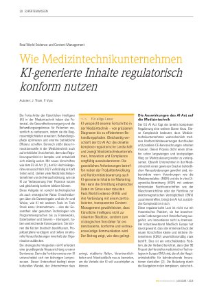 Vorschauseite 1: Wie Medizintechnikunternehmen KI-generierte Inhalte regulatorisch konform nutzen