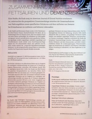 Vorschauseite 1: Zusammenhang zwischen Fettsäuren und Demenzrisiko