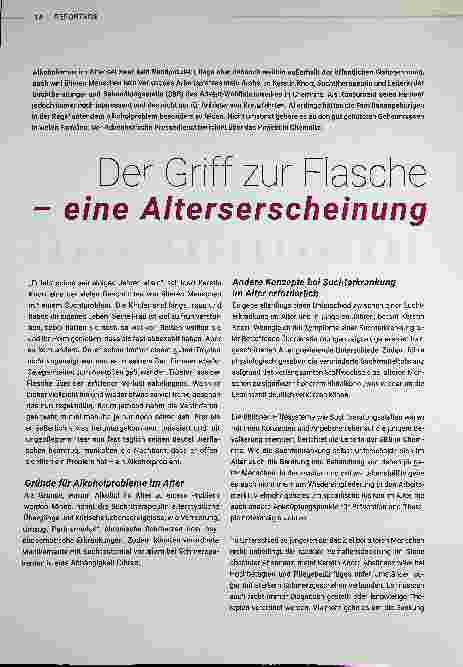 Vorschauseite 1: Der Griff zur Flasche - eine Alterserscheinung
