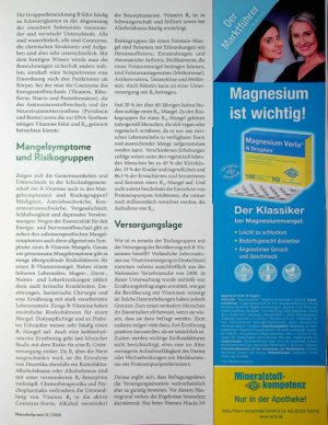 Vorschauseite 2: Eine Schicksalsgemeinschaft B-Vitamine: Schlüsselsubstanzen im Energieund Nervenstoffwechsel