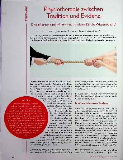 Vorschauseite 1: Physiotherapie zwischen Tradition und Evidenz: Sind Mensch und Maßnahme zu divers für die Wissenschaft?
