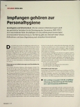 Vorschauseite 1: Impfungen gehören zur Personalhygiene.