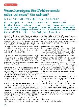 Vorschauseite 1: Verschweigen Sie Fehler noch oder „korrigieren“ Sie schon?