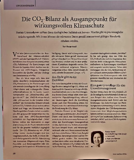 Vorschauseite 1: Die CO2-Bilanz als Ausgangspunkt für wirksamen Klimaschutz