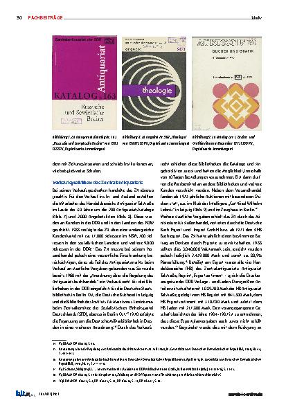 Vorschauseite 4: Das Zentralantiquariat der DDR als Lieferant für Bibliotheken in West und Ost