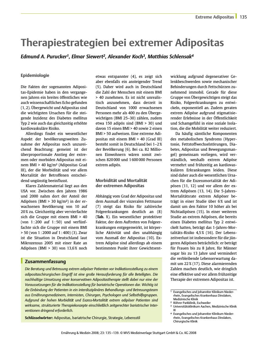 Vorschauseite 1: Therapiestrategien bei extremer Adipositas