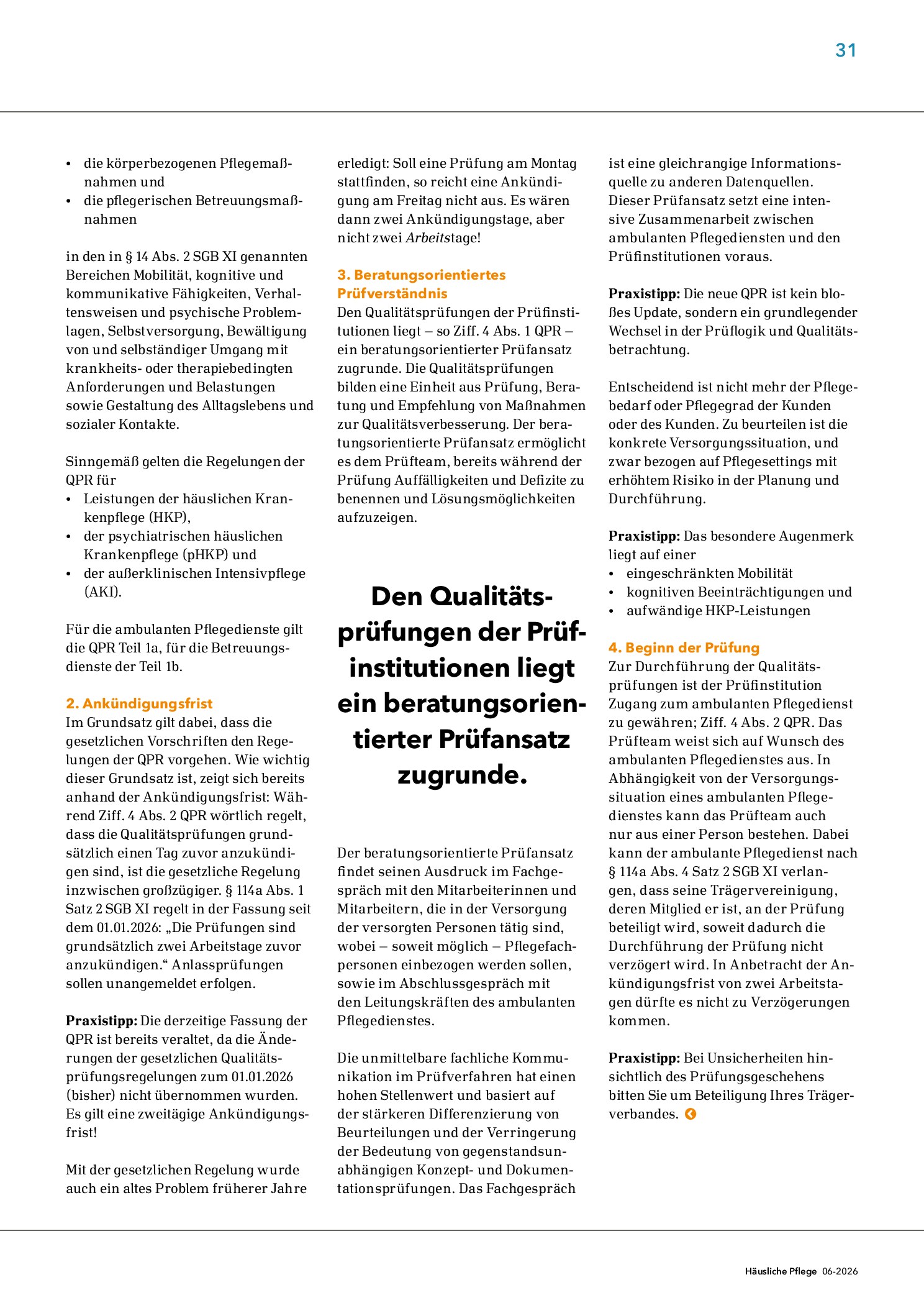 Vorschauseite 2: Die neuen Qualitätsprüfungs-Richtlinien aus rechtlicher Sicht – Teil 1