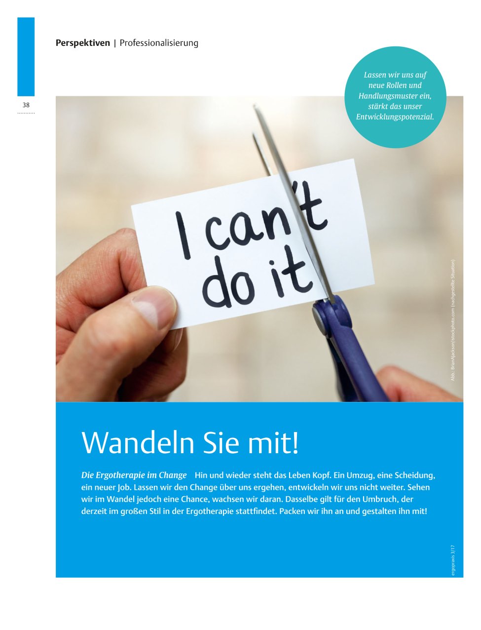 Vorschauseite 1: Die Ergotherapie im Change ? Wandeln Sie mit!