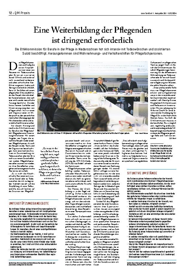 Vorschauseite 1: Eine Weiterbildung der Pflegenden ist dringend erforderlich.