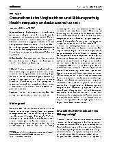 Vorschauseite 1: Gesundheitliche Ungleichheit und Bildungserfolg
