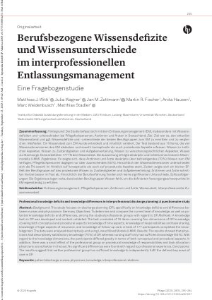 Vorschauseite 1: Berufsbezogene Wissensdefizite und Wissensunterschiede im interprofessionellen Entlassungsmanagement