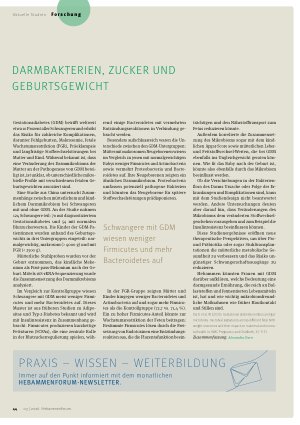 Vorschauseite 1: Darmbakterien, Zucker und Geburtsgewicht