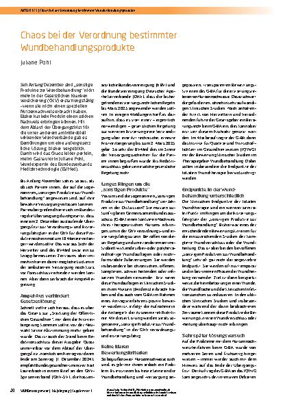 Vorschauseite 1: Chaos bei der Verordnung bestimmter Wundbehandlungsprodukte
