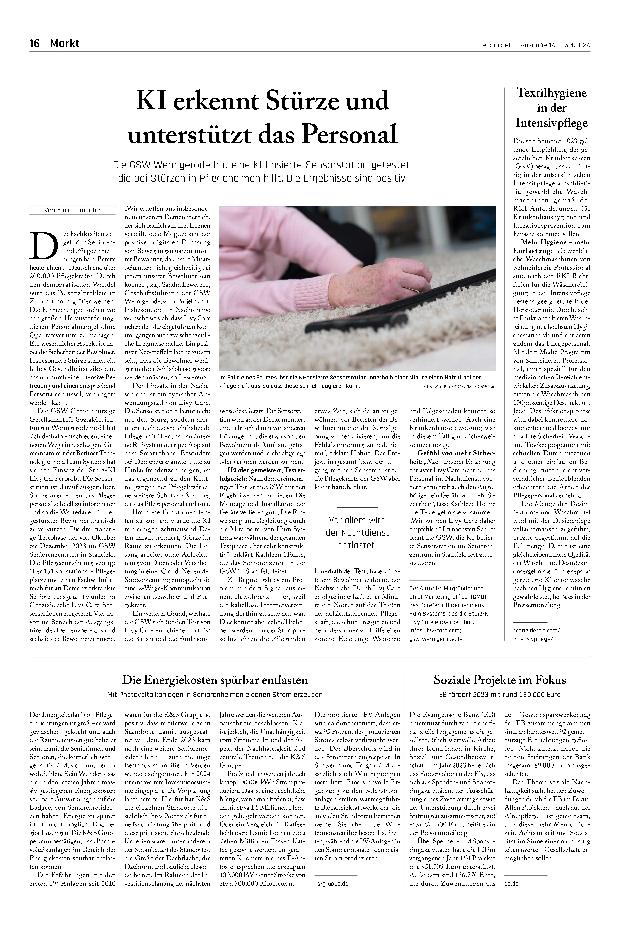 Vorschauseite 1: KI erkennt Stürze und unterstützt das Personal