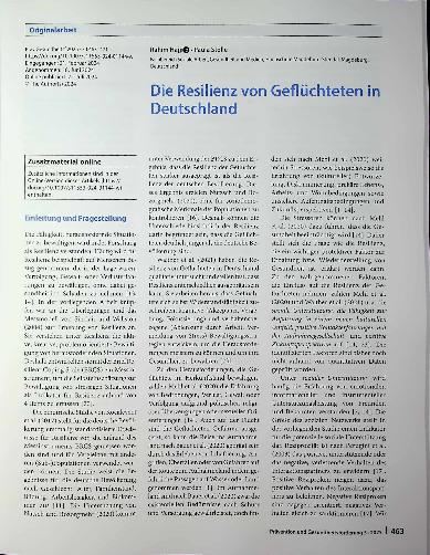Vorschauseite 1: Die Resilienz von Geflüchteten in Deutschland