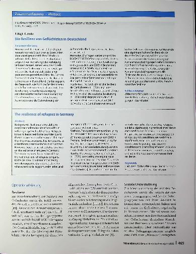 Vorschauseite 3: Die Resilienz von Geflüchteten in Deutschland