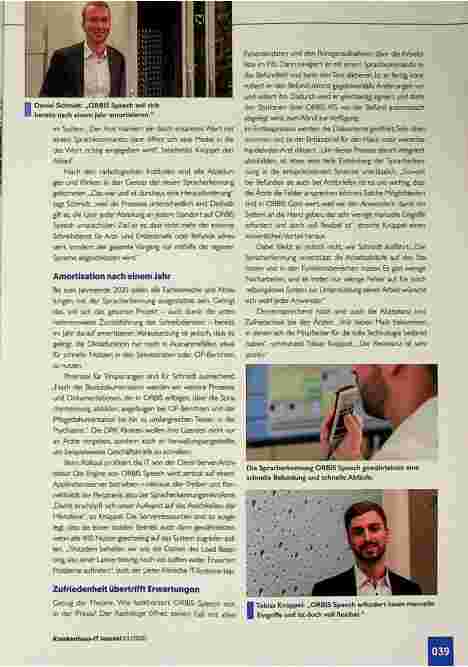 Vorschauseite 2: DRK Kliniken Berlin erreichen mit ORBIS Speech neue Stufe der Effektivität. Sprechen statt schreiben.