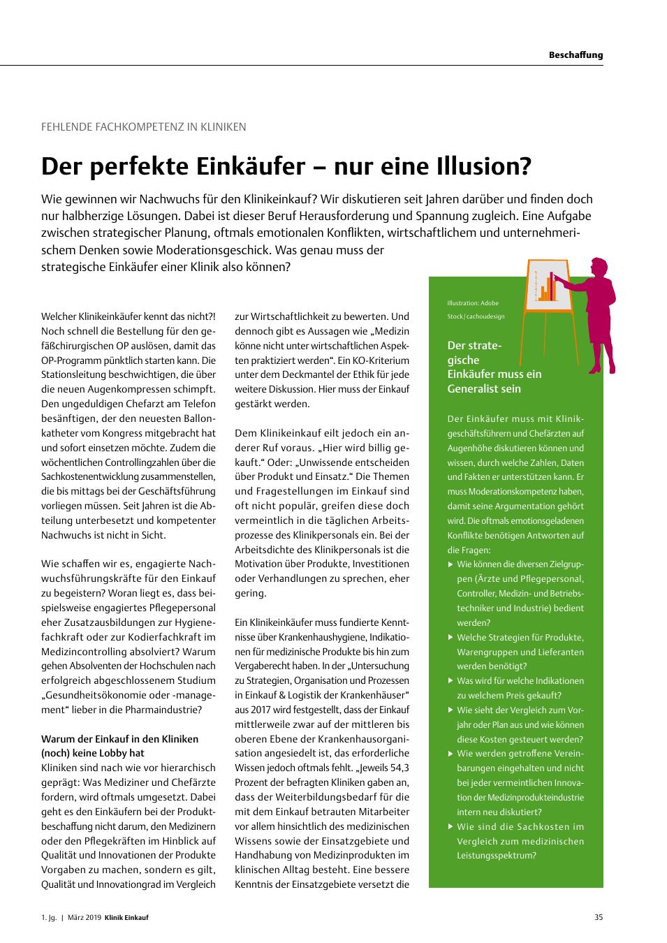 Vorschauseite 1: Fehlende Fachkompetenz in Kliniken: Der perfekte Einkäufer – nur eine Illusion?