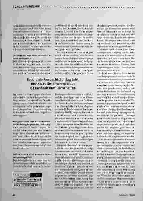 Vorschauseite 2: Arbeitsrecht in diesen Zeiten