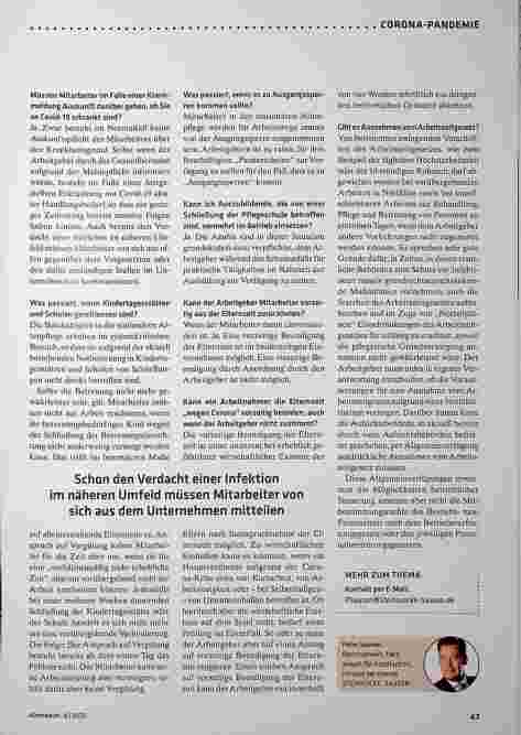 Vorschauseite 3: Arbeitsrecht in diesen Zeiten