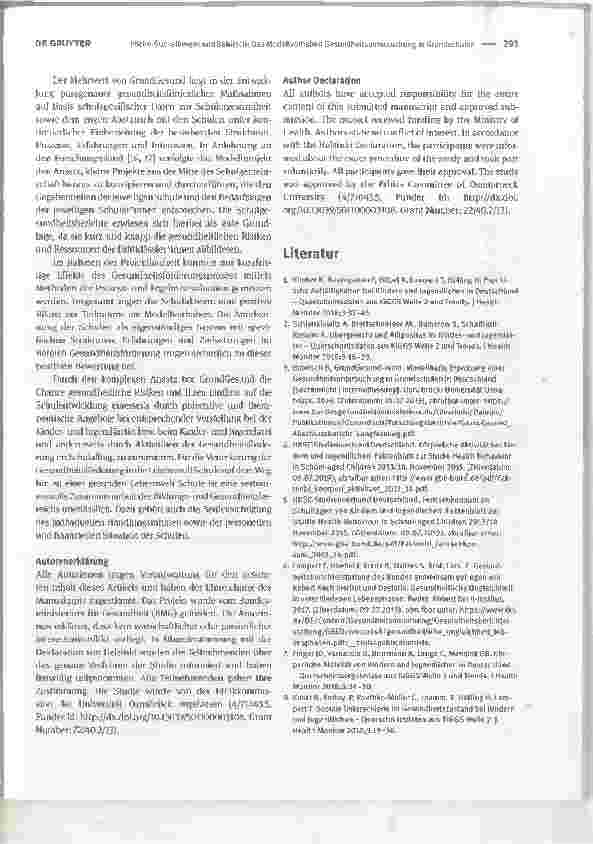 Vorschauseite 3: Das Modellvorhaben Gesundheitsuntersuchung in Grundschulen | GrundGesund: Vorgehensweise und Ergebnisse