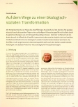 Vorschauseite 1: Auf dem Weg zu einer ökologisch-sozialen Transformation