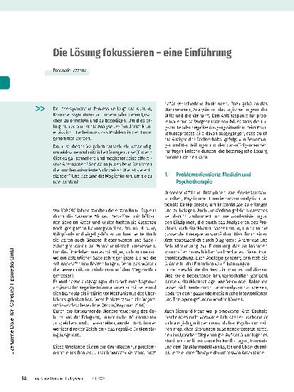 Vorschauseite 1: Die Lösung fokussieren – eine Einführung