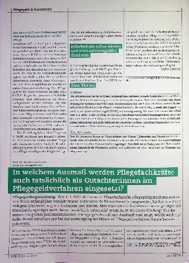 Vorschauseite 4: Verfassungswidrigkeit bei Selbstbehalten der mobilen Pflege