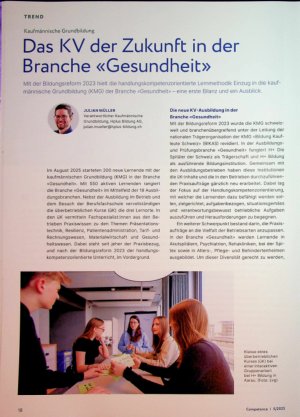 Vorschauseite 1: Das KV der Zukunft in der Branche «Gesundheit»