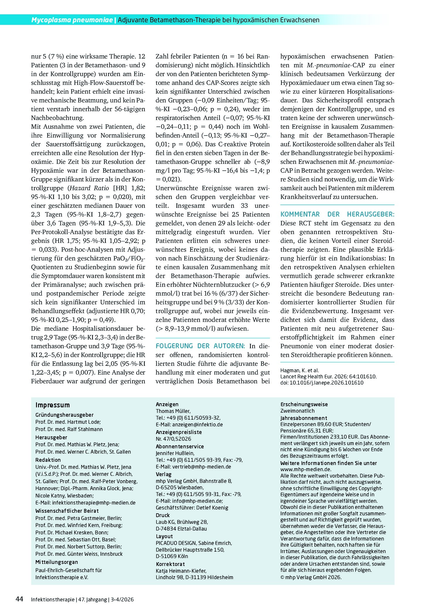 Vorschauseite 4: Globale Dynamik der Mycoplasma-pneumoniae-Reemergenz nach Aufhebung der COVID-19-Maßnahmen