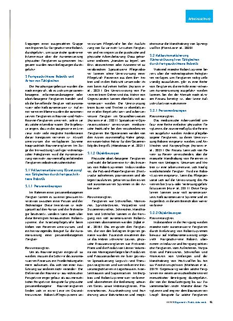 Vorschauseite 2: Fortgeschrittene Robotik und Automatisierung Folgen für Sicherheit und Gesundheit bei der Arbeit